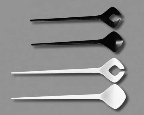 Hans Theo Baumann, Salad Servers BK 102, 1960. Plastic. Made by Benzing, Germany. From the book Hans
