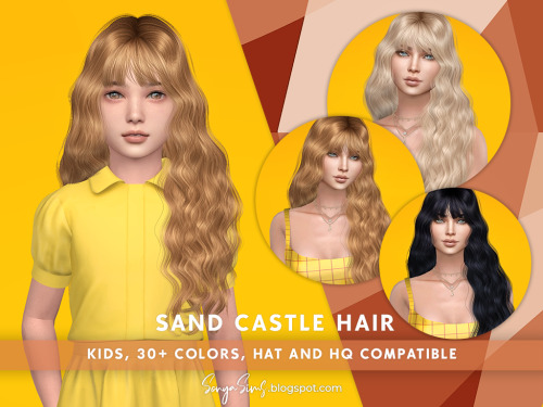 sonyasimscc:DOWNLOAD (CURRENT WEEK)♥ Flame Hair *PATREON*♠ Sand Castle Hair *FREE*DOWNLOAD (PREVIOUS