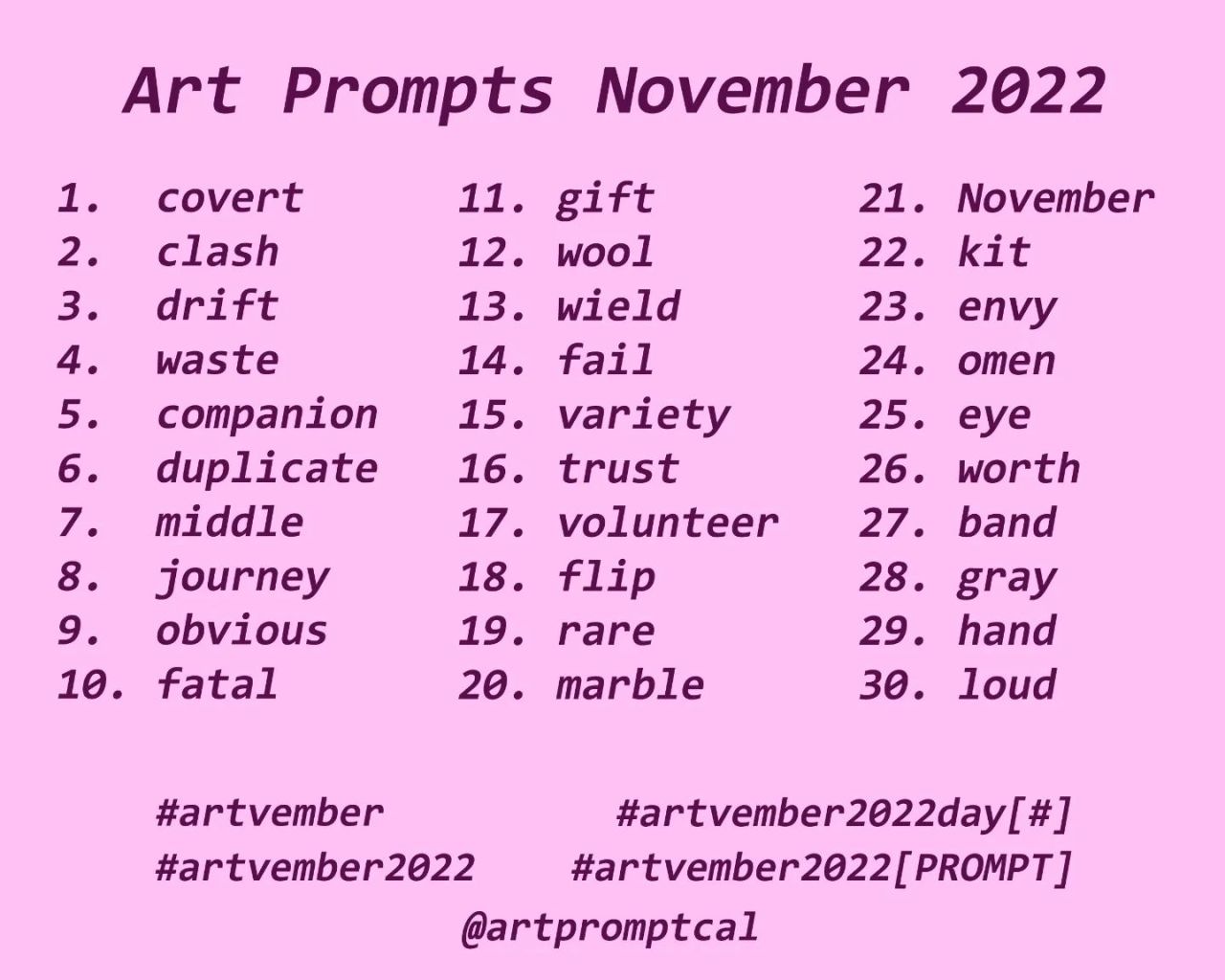 The Artistic Asexual Art Challenge - Prompts for Every Day of the Month of  February! : r/AceAndAroArt