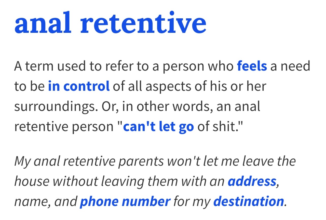 What Is Anal Retentive Telegraph