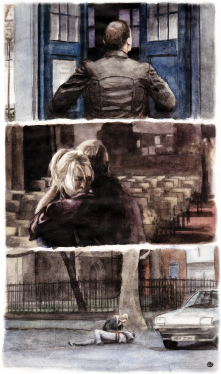 johannesviii:Small watercolor paintings based on screencaps from the Doctor Who episode Father’s day