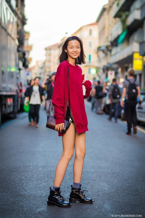 brownskinclub:  Xiao Wen Ju has the best street style 