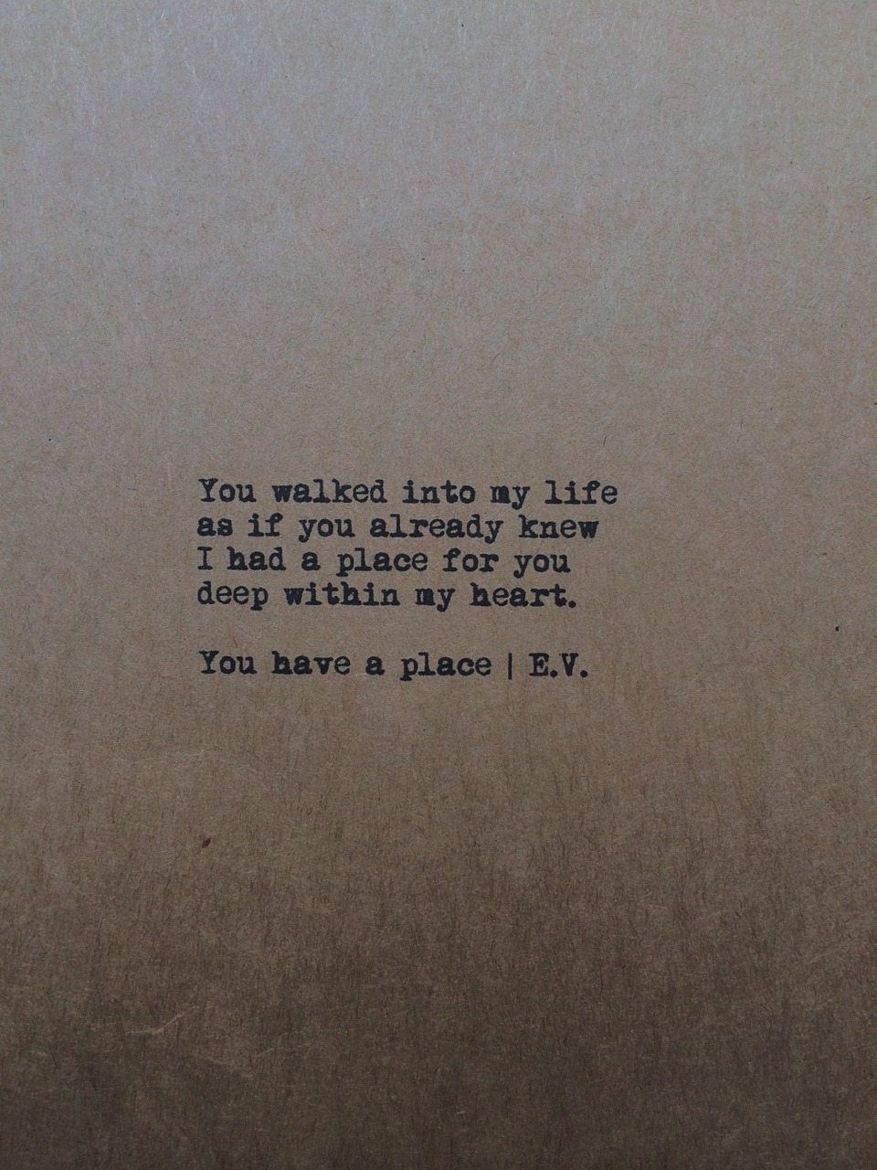 evwritings:  You have a place | E.V. evwritings