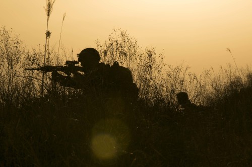 soldierporn:  Evening Quickie #soldierporn: Won’t you stop and remember me. U.S. Marines post security on patrol during Forest Light 15-1 at the Oyanohara Training Area in Yamato, Kumamoto prefecture, Japan. Forest Light is a routine, semi-annual exercise