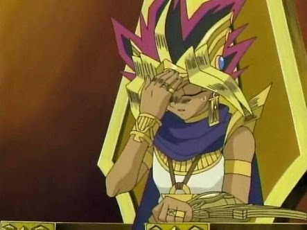 yamiyugidoingthings:Yami Yugi pharaohnically facepalming since ancient times.