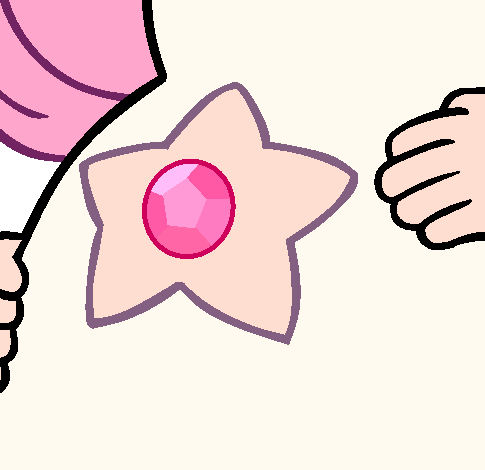 fatetransfer:  done my rose quartz gem. i made it out of a clear folder lol. like