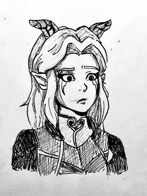 inktober day 6 - another quick one, guess who binged the dragon prince today instead of doing work