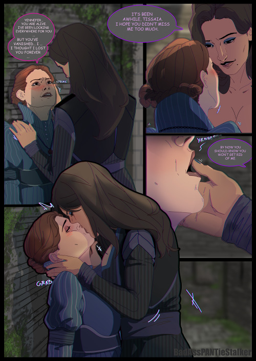 badasspantiestalker:So, I did a thing. and Yennefer finally got the chance to kiss Tissaia. &gt;