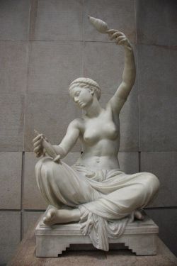 silenceformysoul:  Louis-Ernest Barrias - Jeune fille de Mégare assise et filant. Musée d'Orsay.
