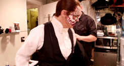 cinema-phantom:  Getting into make-up as The Phantom 