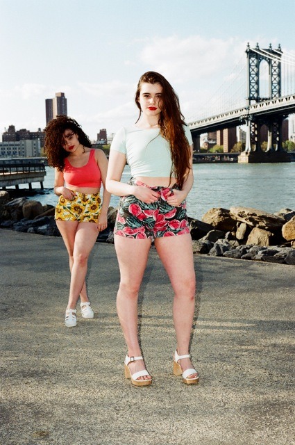 mynamesdiana:  americanapparel:  Diana and Barbara wear Crop Tops and Print Stretch