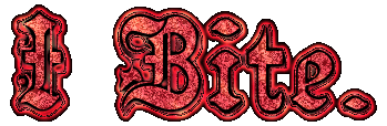"I Bite" Glowtext - Transparent Background. Feel Free To Use!