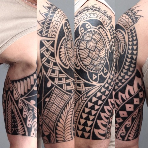 The MFB, Polynesian half sleeve. #tattoo #polynesiantattoo...