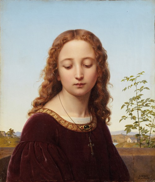 Portrait of a Young Girl (1853). Ernst Deger (German, 1809-1885). Oil on canvas. Städ