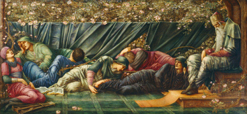 The Council Chamber (illustration for Sleeping Beauty) by Edward Burne-Jones (click to enlarge)