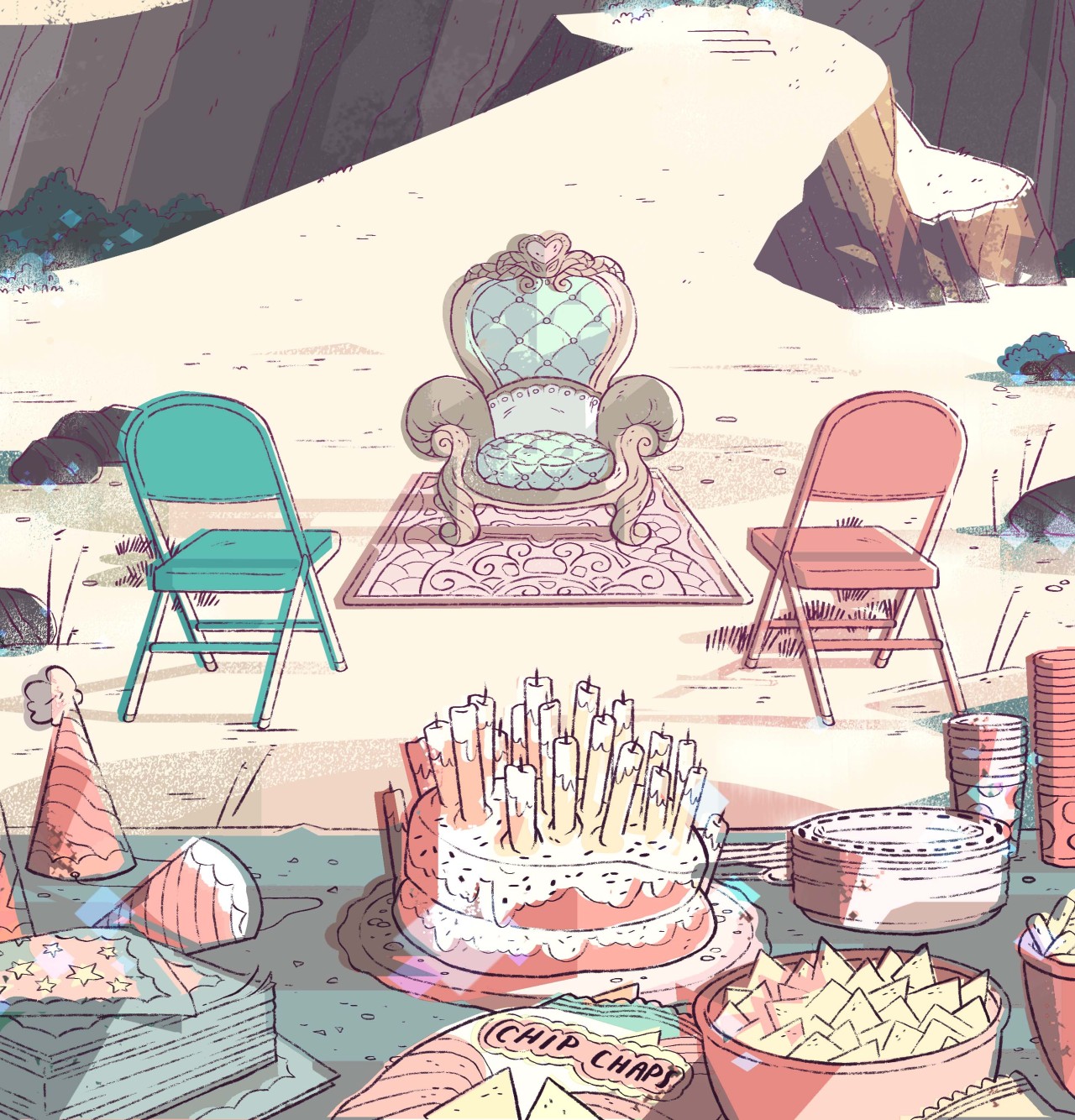 A selection of Backgrounds from the Steven Universe episode: “So Many Birthdays”