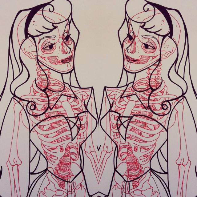 chat-oy-ant:  X-Ray Coloring Book, Chris Panda Rather than coloring in the cartoons,