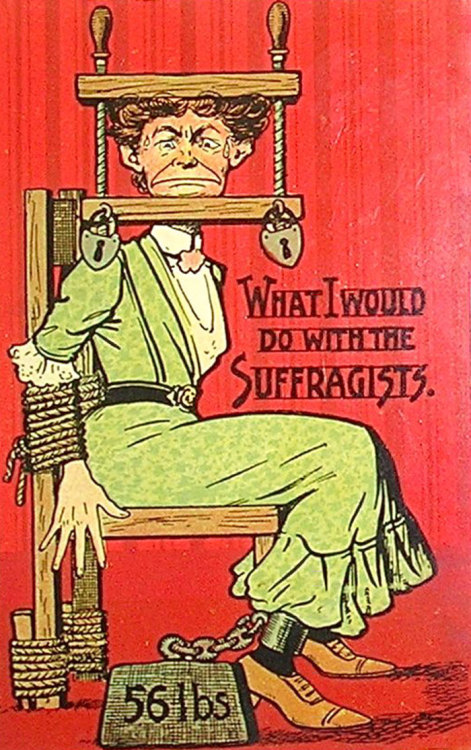 sixpenceee:These unbelievable vintage postcards from the early 1900s were used as propaganda by men 
