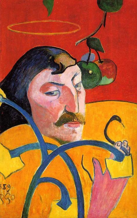 artist-gauguin: Self Portrait with Halo, 1889, Paul GauguinMedium: oil,wood