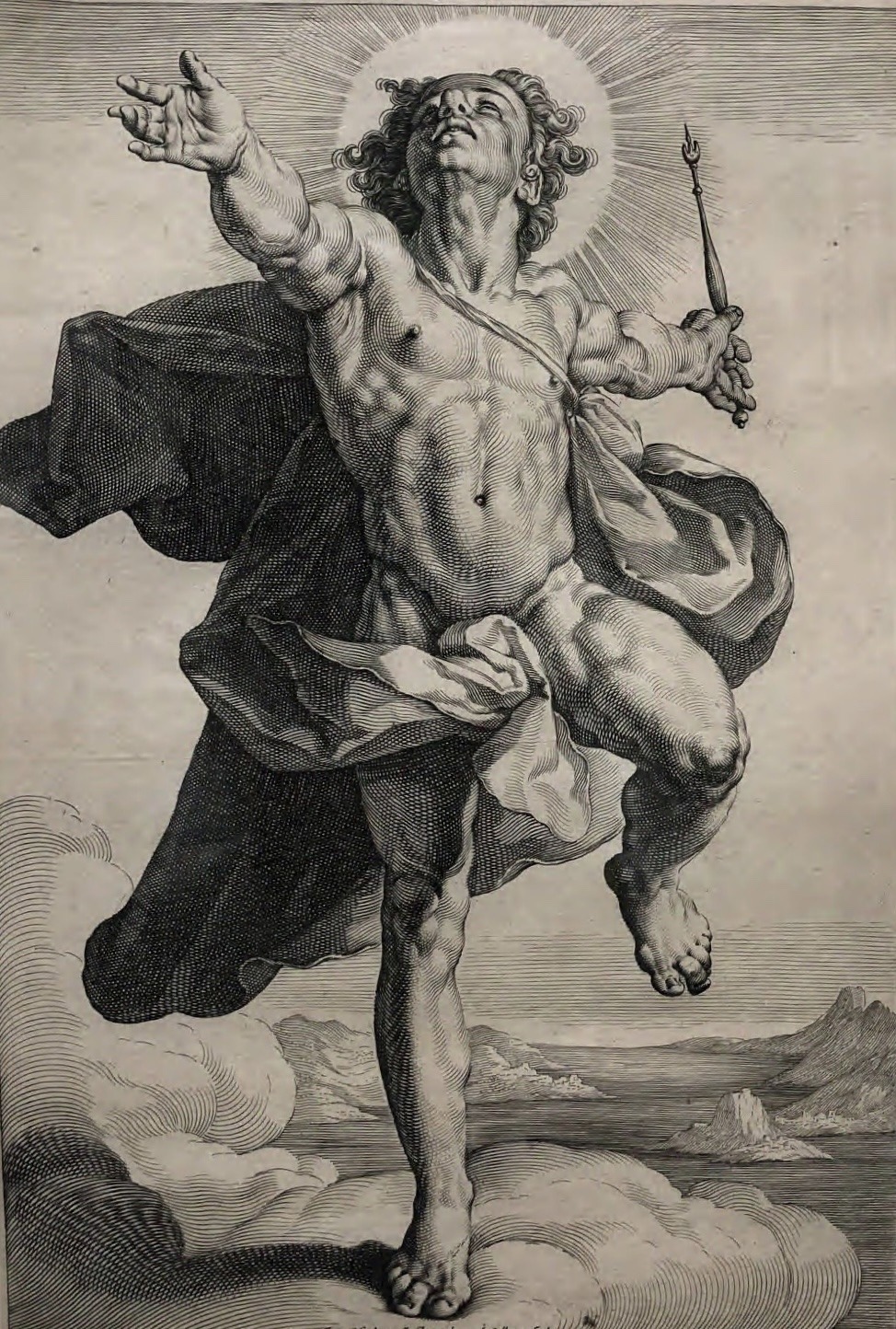 montair:Jacob Matham, Apollo as Sol, ca. 1591, Princeton