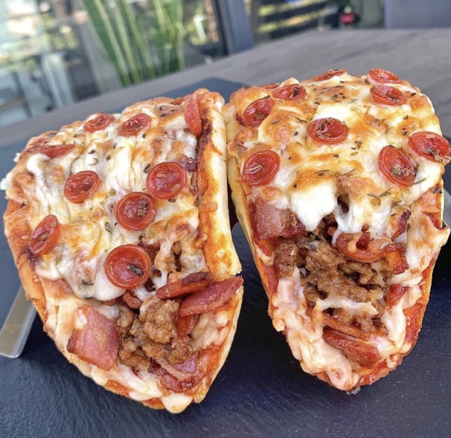 brattylikestoeat:Meat Lovers Pizza Taco. 📸: thejoshelkin