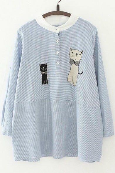 jollyenthusiastsublime:  Cute Cat T-shirt // T-shirt Blouse //  Blouse  Blouse //  Blouse  T-shirt // Denim Overall 