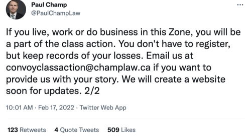 sunrisetune:allthecanadianpolitics:Ottawa lawyer Paul Champ is suing the Trucker convoy for $300+ mi