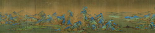 A Thousand Li of Rivers and Mountains (Bridge Section), Wang Ximeng, c. 1113.Palace Museum, Beijing,