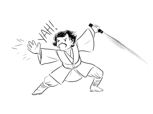 Some sketches for a far far away AU, where Ben Solo is a happy young padawan and nothing goes wrong 