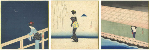 KOMURA Settai（小村雪岱 Japanese, 1887–1940）1-9  via   10, 11  via  12  via  Woodblock print 