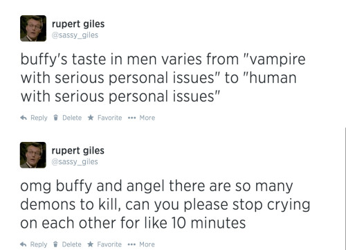 thecynicalslayer:misandrybusiness:i officially lost control of my life and made a giles parody twitt