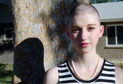 frenchfriesforamerica:  My name is Claire. I am 18 years old, and I decided to shave my head. I had a number of reasons for doing so, the main three being: Long, dark hair is just too hot for Arizona summers, I have better things to do than tame my thick,