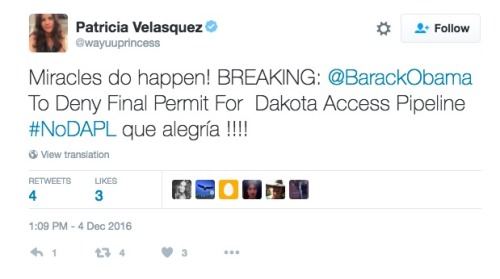 heymrsamerica: shychemist: !!! Read more here: Dakota Access Pipeline Denied Near Sioux Reservation 