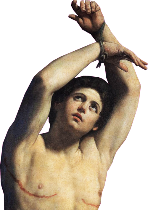 lacefuneral:this is an edit i did for a blog icon. i cropped “Saint Sebastian” by Guido Reni (1615),