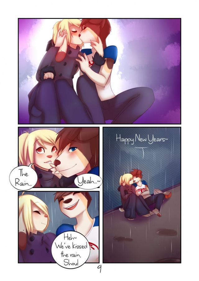 Comic furry gay rain kiss
