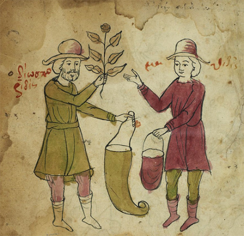 If those folks on fol. 4v of LJS 62 are Dioscorides and Galen, then these folks on fol. 1v are also 