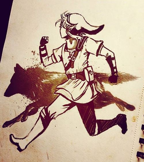 keyade - Inktober Day 3 - Hurry, hero, hurry(The ink wolf is a...