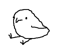 birdghost: current emotion: lumpy bird drawn with touchpad on ms paint at midnight