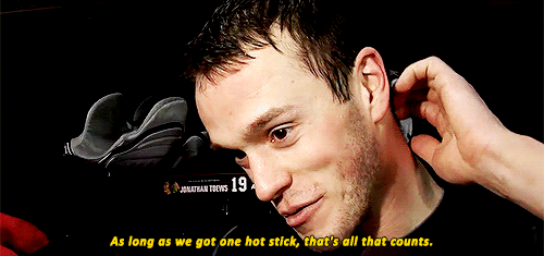 tylerbenn-deactivated20150613: Q: Have you and Hossa reversed roles? He says he’s trying to get you 
