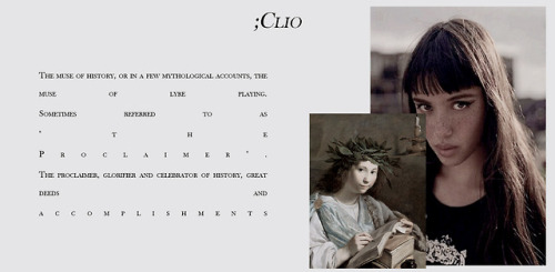 flitwickfilius: @classicnet test 1: get to know the members The Muses are the inspirational goddesse