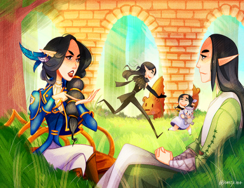 samazkma:Vex talking to her dad about Whitestone-Syngorn relations while Vax is goofing it up with t