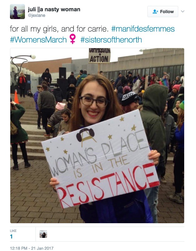 allthecanadianpolitics:Women’s March on Washington solidarity rally in Montreal,