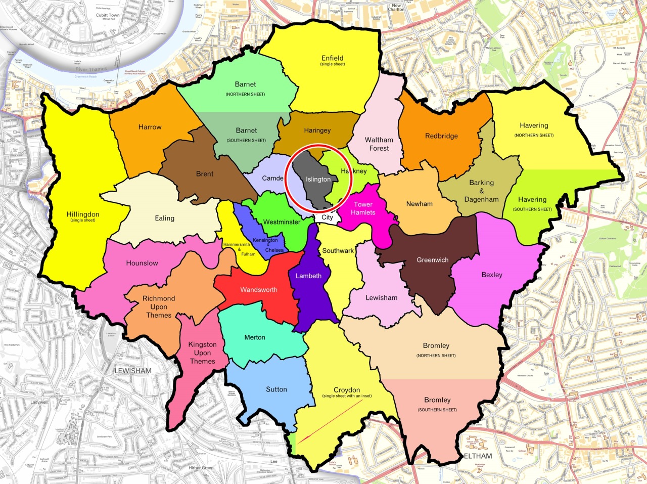 London Borough Map London besteht aus insgesamt... - LONDON 2014 / 2015