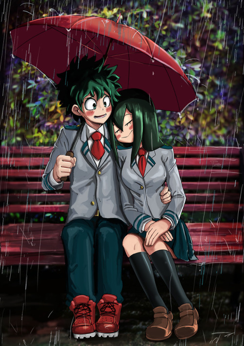 brian132564:  Drawing Midoriya &amp; Tsuyu commission for  butt—stallion an