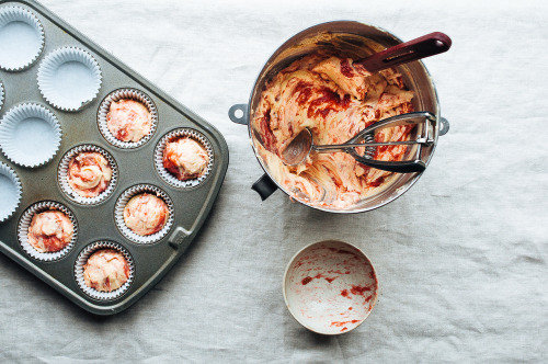 sweetoothgirl:Rhubarb and Orange Cupcakes