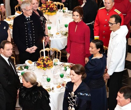 Queen Margrethe hosted a concert and dinner at FredensborgOn October 29, Queen Margrethe, accompanie