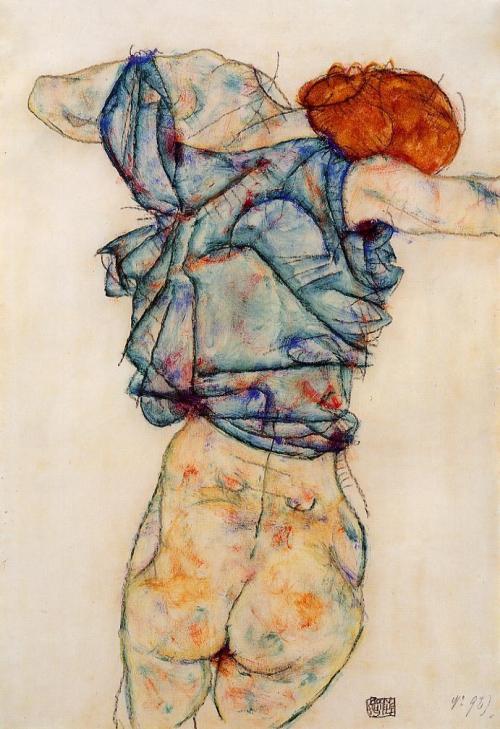 Egon SchieleWoman Undressing1914