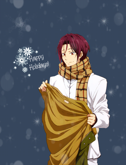 accidentalmarshmellow:here, have some Rin Matsuoka, ready to wrap you up in this comfy and warm coat
