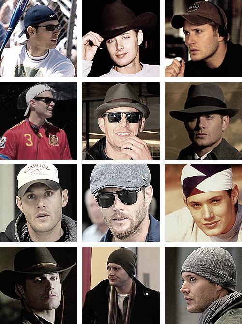 mostly10:   obnoxiously large photoset of jensen in hats  