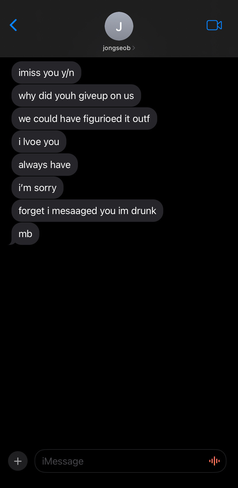 Back And Forth Texts With Unavailable Jongseob